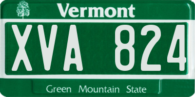 VT license plate XVA824