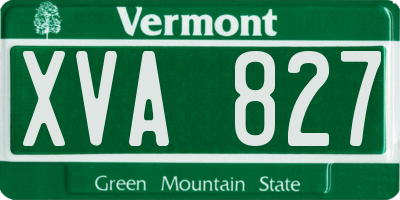 VT license plate XVA827