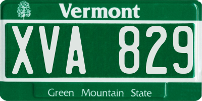 VT license plate XVA829