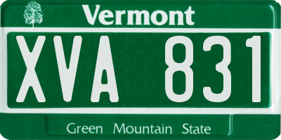VT license plate XVA831