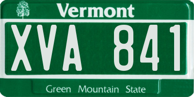 VT license plate XVA841