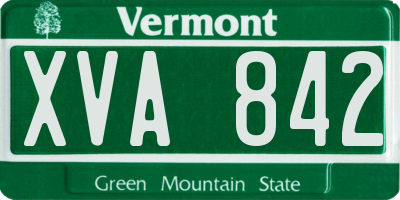 VT license plate XVA842