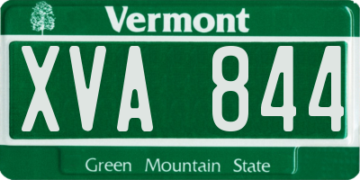 VT license plate XVA844