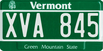 VT license plate XVA845