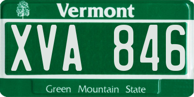 VT license plate XVA846