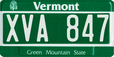 VT license plate XVA847