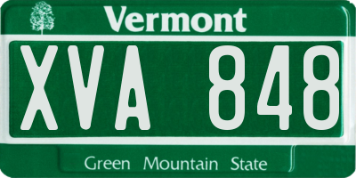 VT license plate XVA848