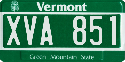 VT license plate XVA851