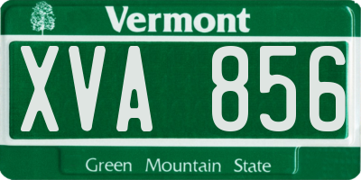 VT license plate XVA856