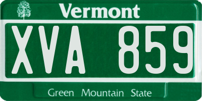 VT license plate XVA859