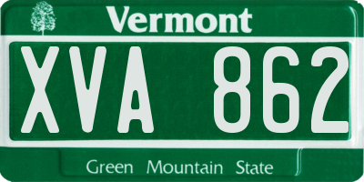VT license plate XVA862