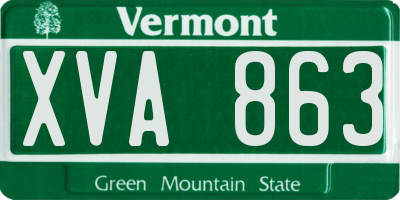 VT license plate XVA863