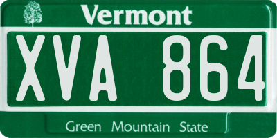 VT license plate XVA864