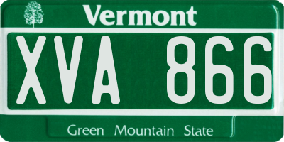 VT license plate XVA866