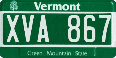VT license plate XVA867