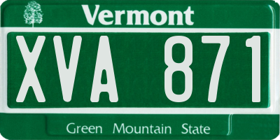VT license plate XVA871