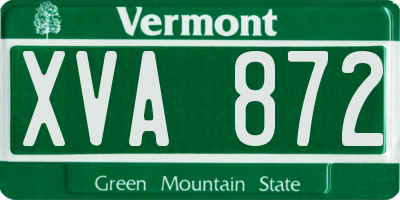 VT license plate XVA872