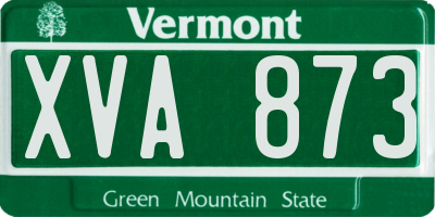 VT license plate XVA873
