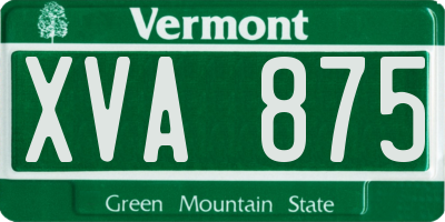 VT license plate XVA875