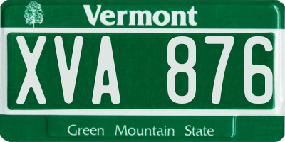 VT license plate XVA876