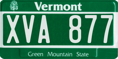 VT license plate XVA877