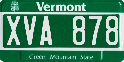 VT license plate XVA878