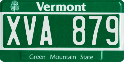 VT license plate XVA879