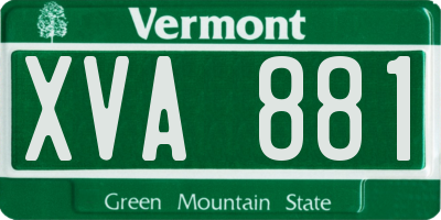 VT license plate XVA881