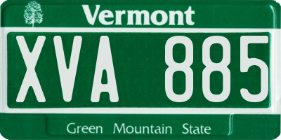 VT license plate XVA885