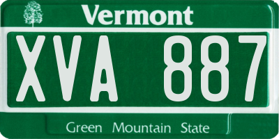 VT license plate XVA887