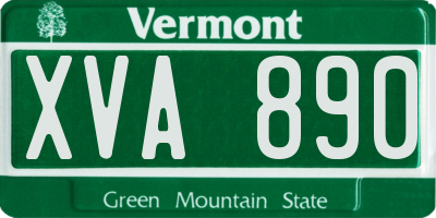 VT license plate XVA890