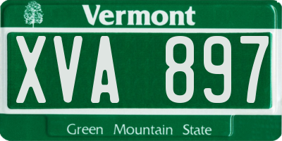 VT license plate XVA897