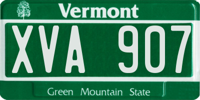 VT license plate XVA907
