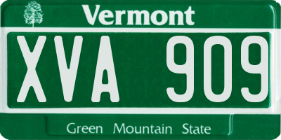 VT license plate XVA909