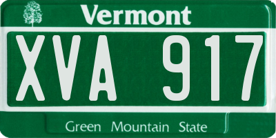 VT license plate XVA917