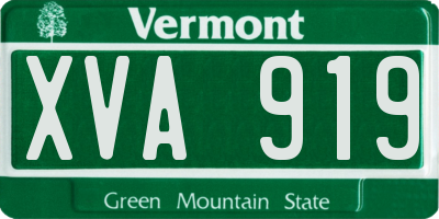 VT license plate XVA919