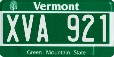 VT license plate XVA921