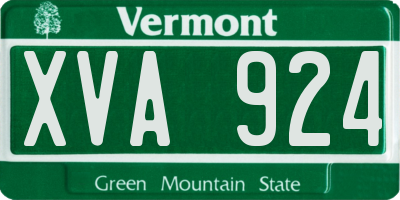 VT license plate XVA924