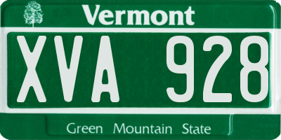VT license plate XVA928