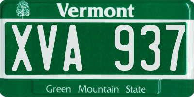 VT license plate XVA937