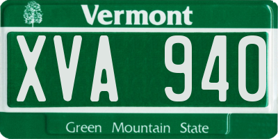 VT license plate XVA940