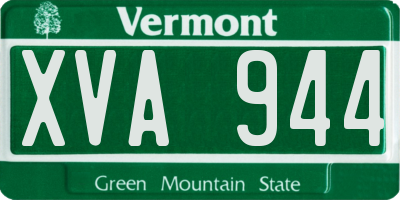 VT license plate XVA944