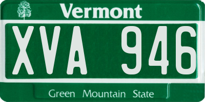 VT license plate XVA946