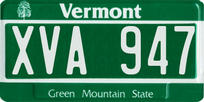 VT license plate XVA947