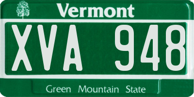 VT license plate XVA948