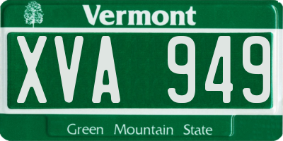 VT license plate XVA949