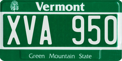 VT license plate XVA950