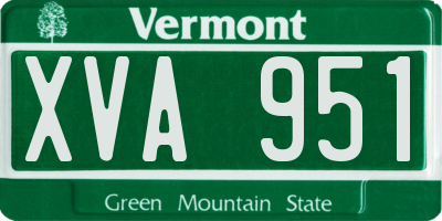 VT license plate XVA951