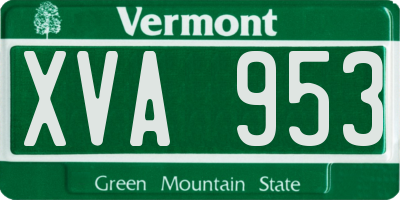 VT license plate XVA953