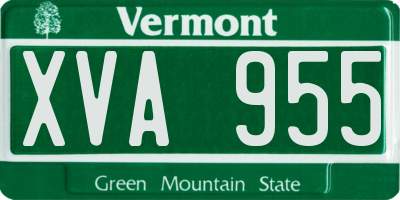 VT license plate XVA955